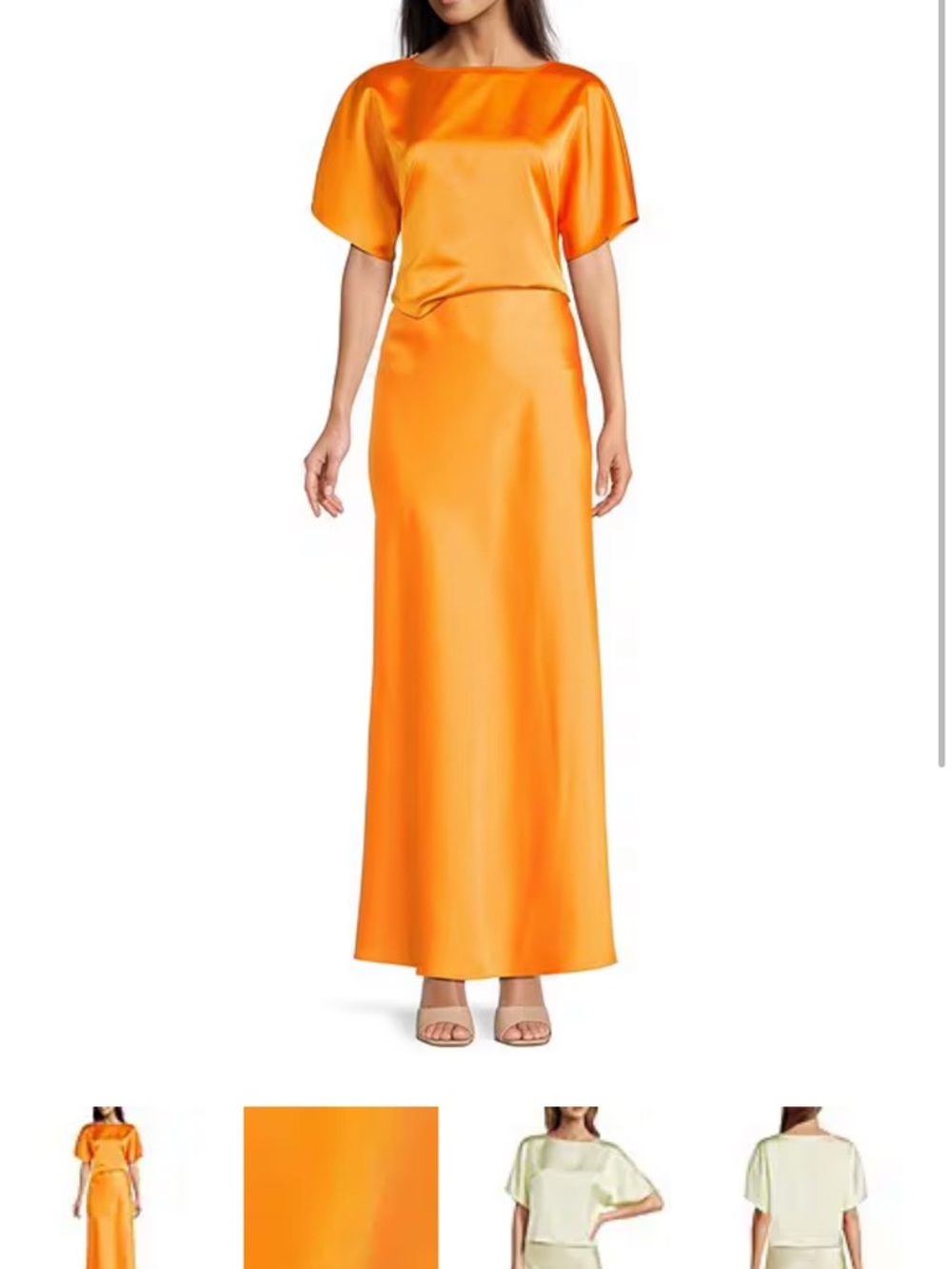 ANTONIO MELANI Bright Orange Satin Maxi Skirt
